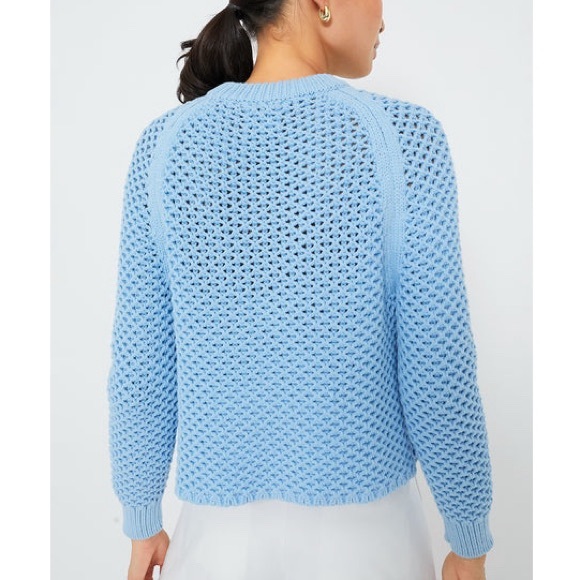 TUCKERNUCK Corsica Blue Crochet Knit Annette Sweater - Picture 4 of 11